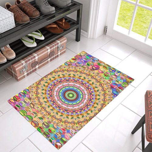 Peace Mandala Azalea Doormat 30" x 18" (Sponge Material)