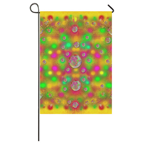 Summer Love in peace  colors and flowers pop art Garden Flag 28''x40'' （Without Flagpole）