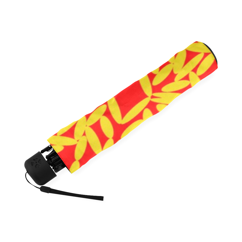 Red Marble Pattern Print Foldable Umbrella