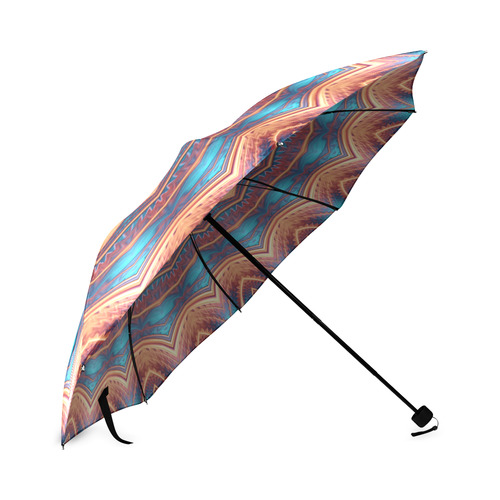Blue Feather Mandala Foldable Umbrella (Model U01)