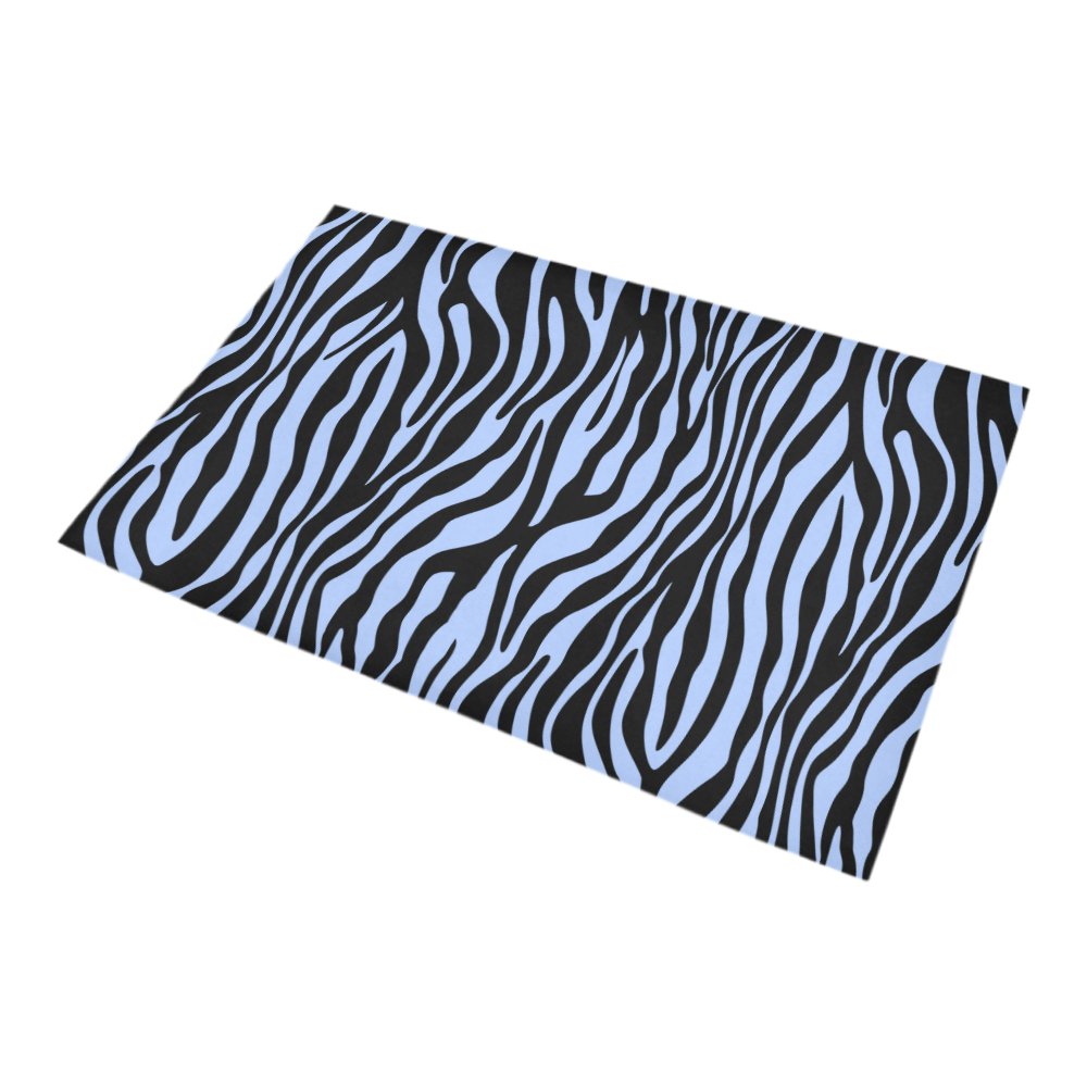 Zebra Stripes Pattern - Black Clear Bath Rug 20''x 32''