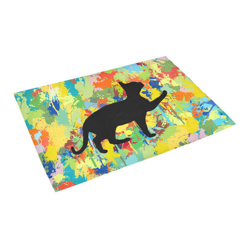 Lovely Cat Colorful Splash Complet Azalea Doormat 24" x 16" (Sponge Material)