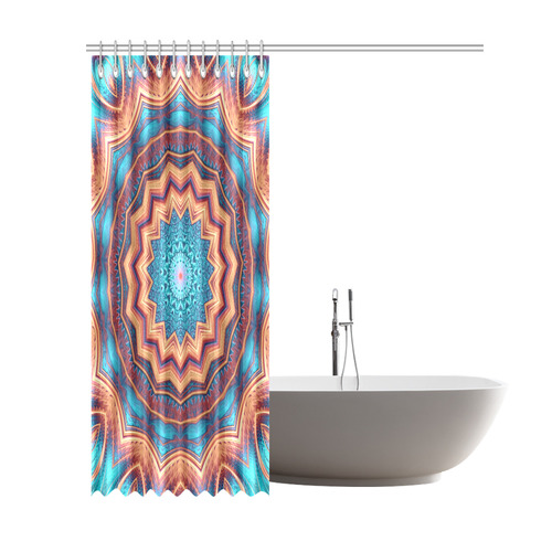 Blue Feather Mandala Shower Curtain 69"x84"