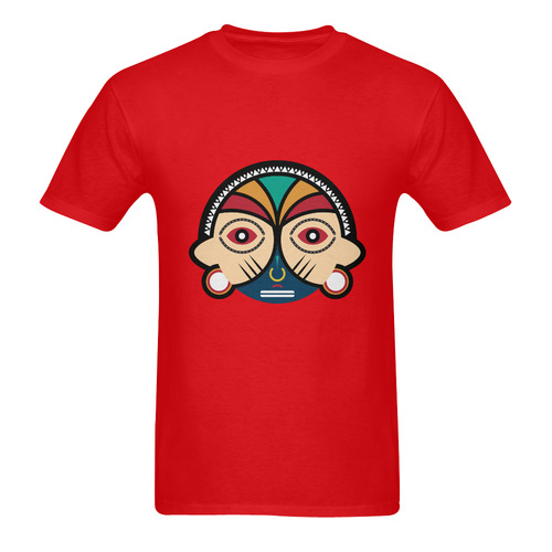 Round Tribal Mask Men's T-Shirt in USA Size (Two Sides Printing)