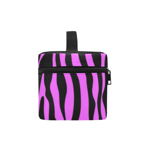 Zebra Stripes Pattern - Trend Colors Black Pink Cosmetic Bag/Large (Model 1658)