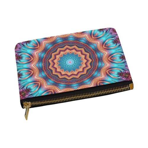 Blue Feather Mandala Carry-All Pouch 12.5''x8.5''