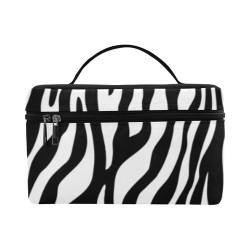 Zebra Stripes Pattern - Black Clear Cosmetic Bag/Large (Model 1658)