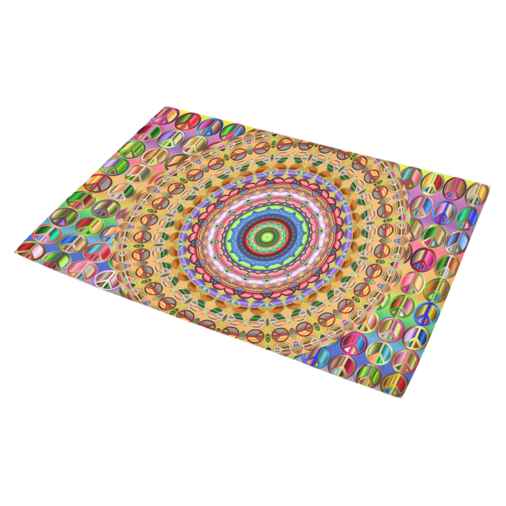 Peace Mandala Azalea Doormat 30" x 18" (Sponge Material)