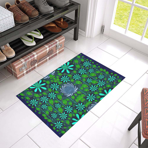 Strawberry fantasy flowers in a fantasy landscape Azalea Doormat 24" x 16" (Sponge Material)