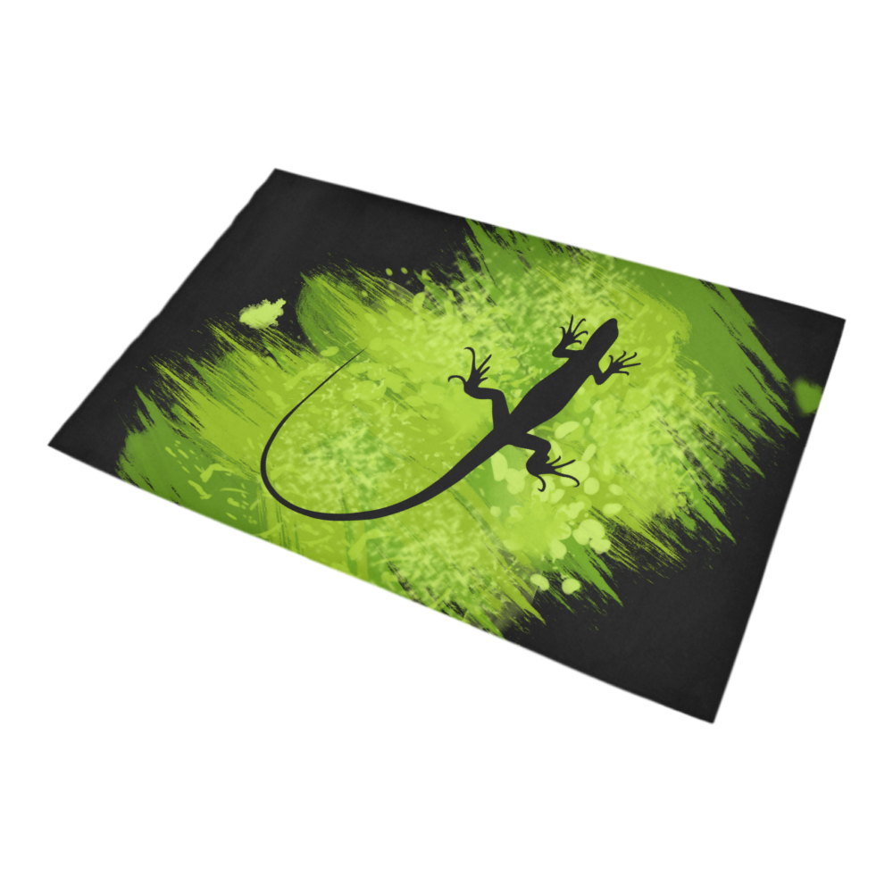 Green Lizard Shape Painting Bath Rug 20''x 32''