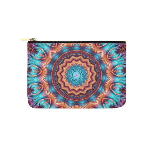 Blue Feather Mandala Carry-All Pouch 9.5''x6''