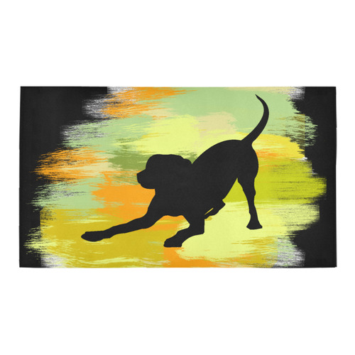 Dog Playing Please Painting Shape Bath Rug 16''x 28''