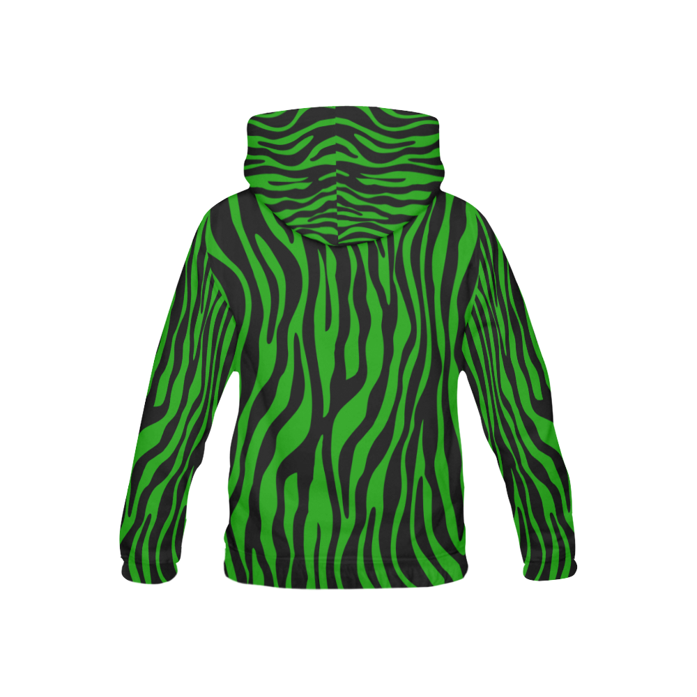 Zebra Stripes Pattern - Black Clear All Over Print Hoodie for Kid (USA Size) (Model H13)
