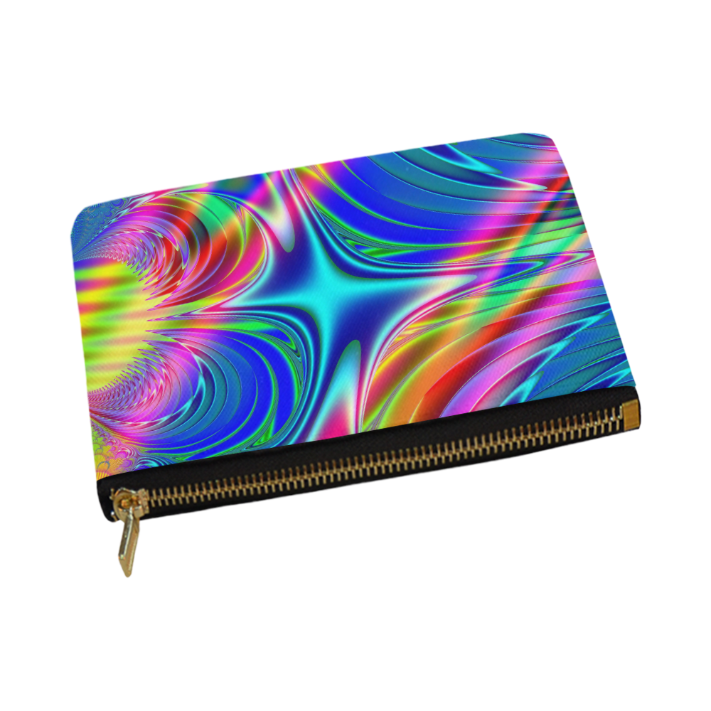 Rainbow Splash Fractal Carry-All Pouch 12.5''x8.5''
