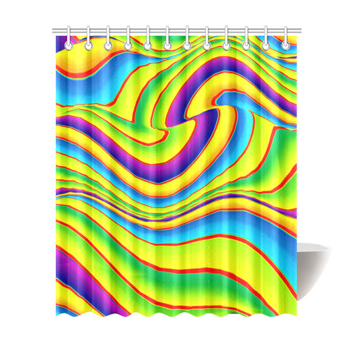 Summer Wave Colors Shower Curtain 72"x84"