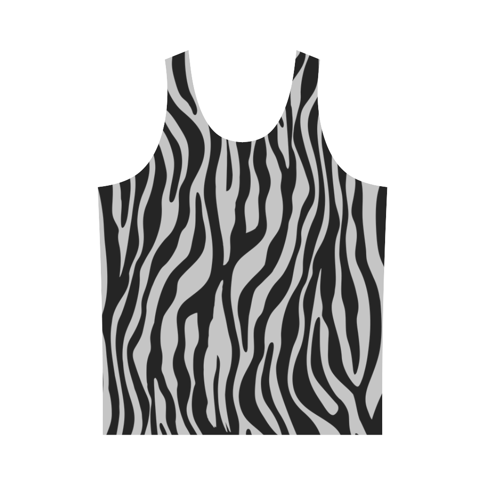 Zebra Stripes Pattern - Black Clear All Over Print Tank Top for Men (Model T43)