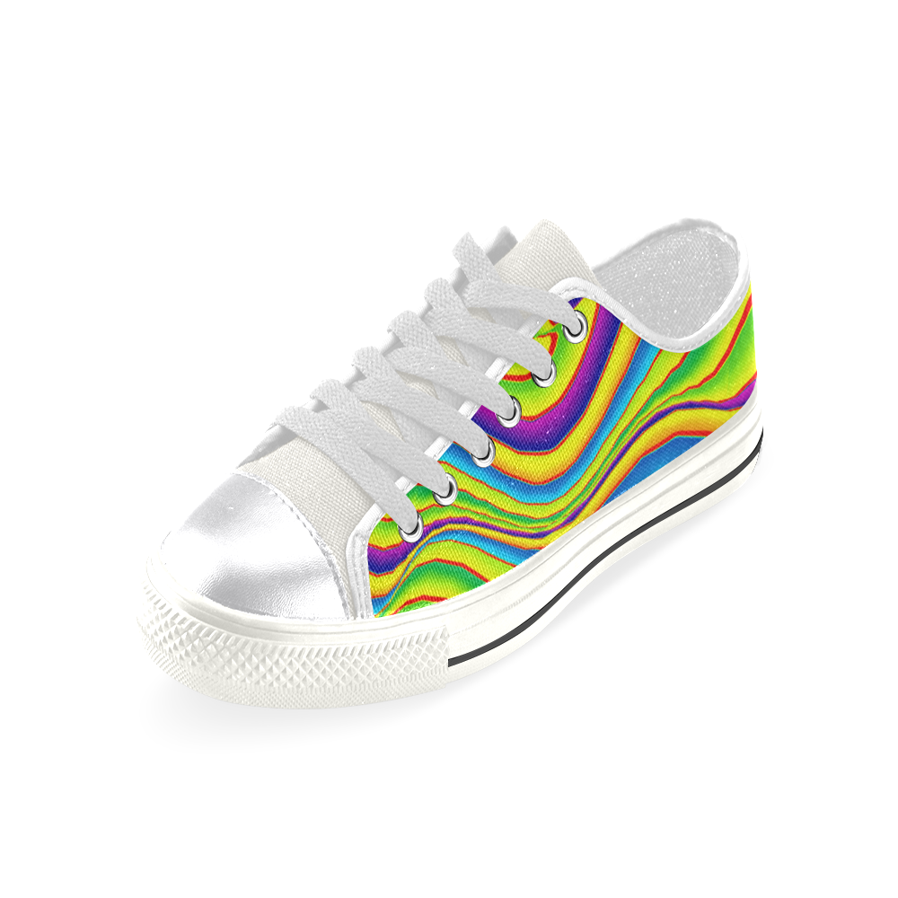 Summer Wave Colors Women's Classic Canvas Shoes (Model 018)