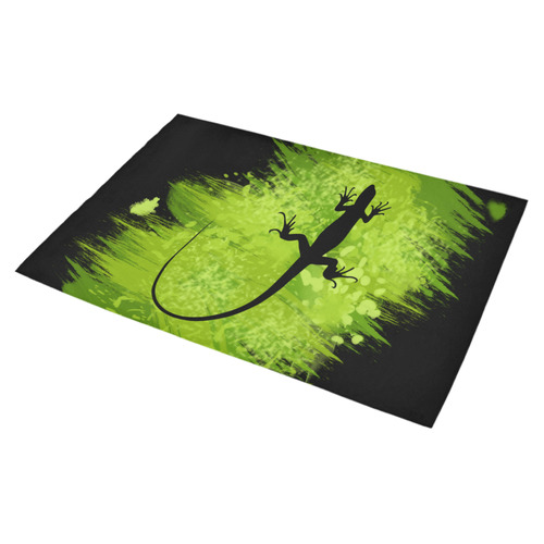 Green Lizard Shape Painting Azalea Doormat 30" x 18" (Sponge Material)