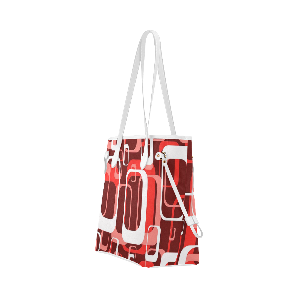 retro pattern 1971 red by JamColors Clover Canvas Tote Bag (Model 1661)
