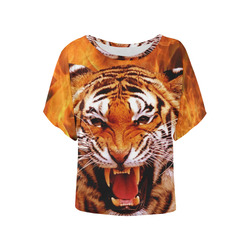 Fire Bloom Shade Women's Batwing-Sleeved Blouse T shirt main image 1