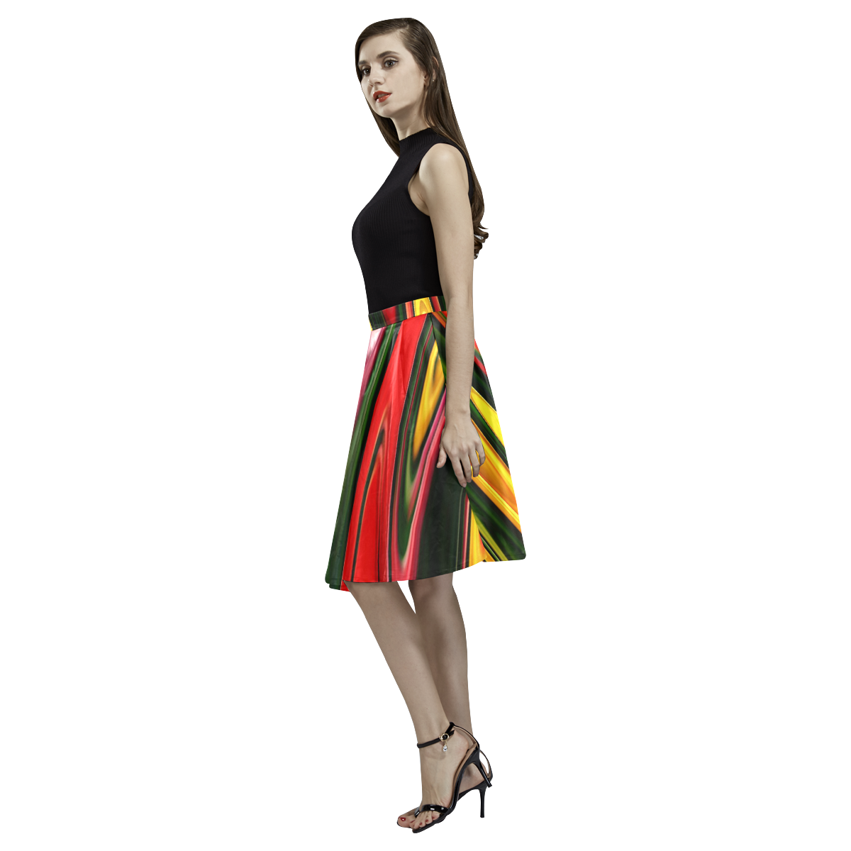 Hot Waves A by FeelGood Melete Pleated Midi Skirt (Model D15)
