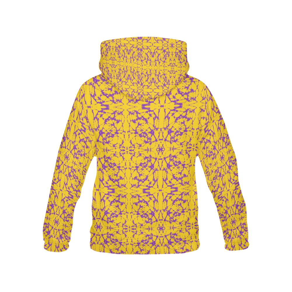 Gold and Purple Astral Art All Over Print Hoodie for Women (USA Size) (Model H13)