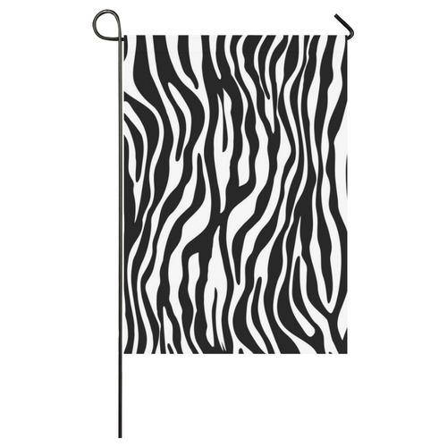 Zebra Stripes Pattern - Traditional Black White Garden Flag 28''x40'' （Without Flagpole）