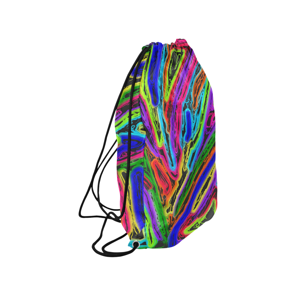 Neon Black Magic Art Medium Drawstring Bag Model 1604 (Twin Sides) 13.8"(W) * 18.1"(H)