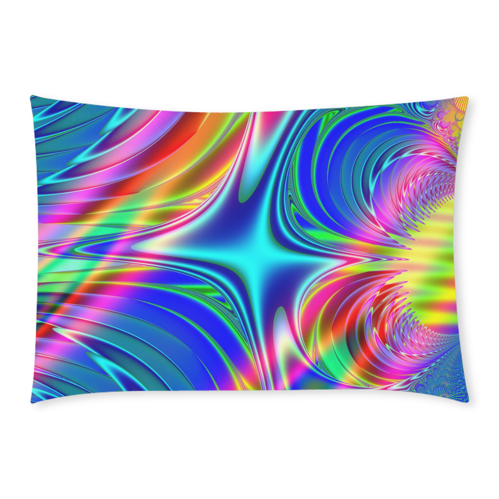 Rainbow Splash Fractal Custom Rectangle Pillow Case 20x30 (One Side)