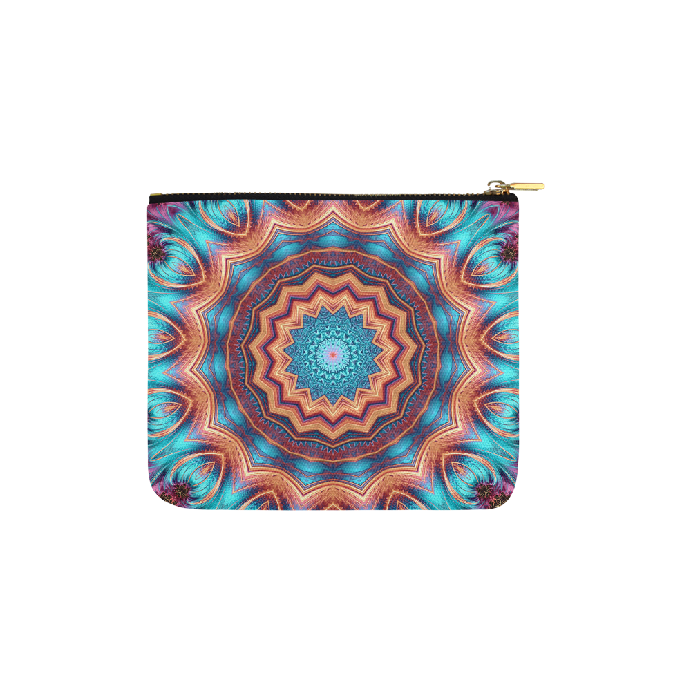 Blue Feather Mandala Carry-All Pouch 6''x5''