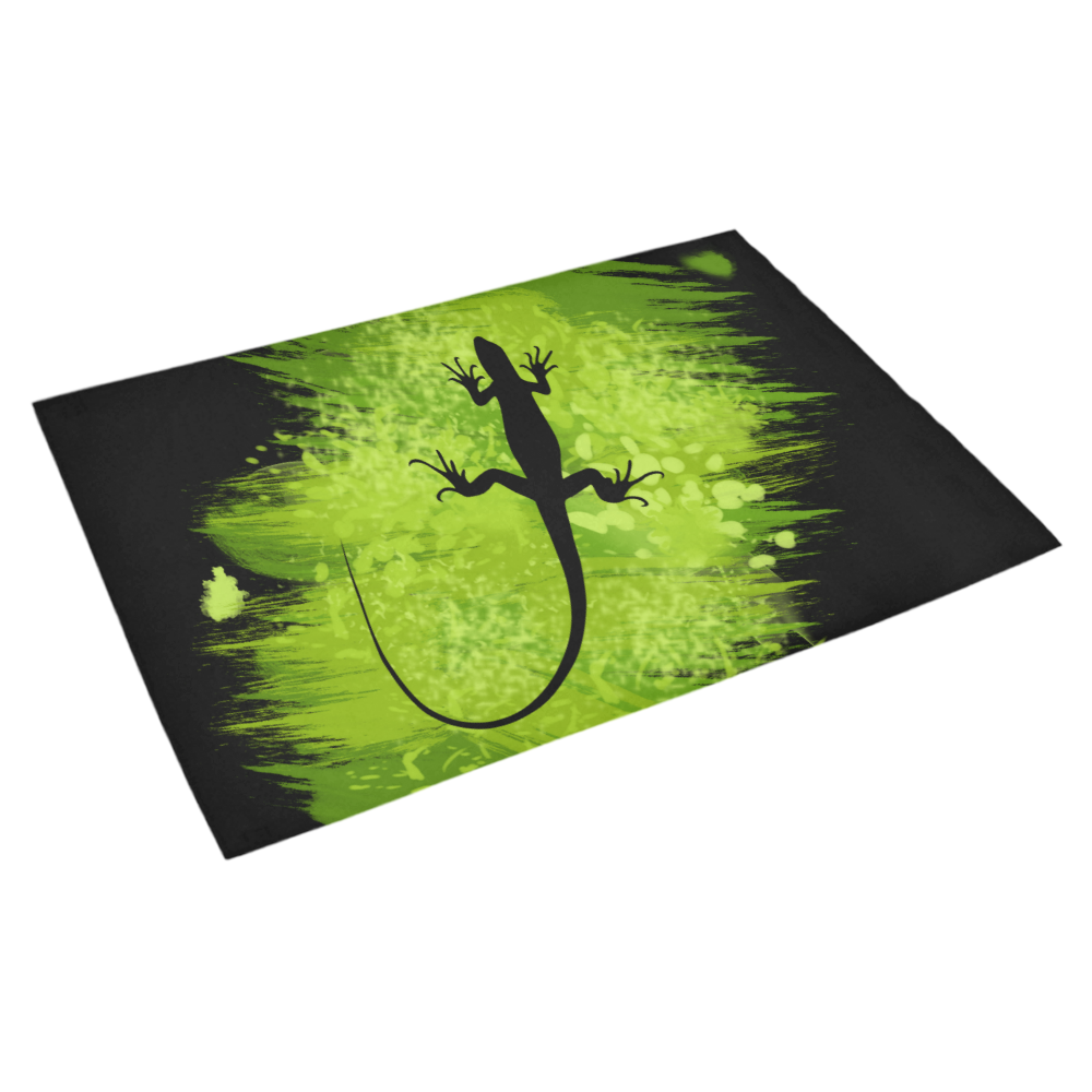 Green Lizard Shape Painting Azalea Doormat 30" x 18" (Sponge Material)
