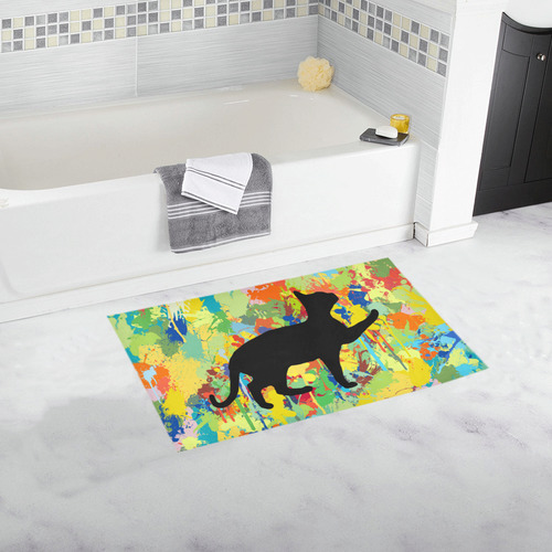 Lovely Cat Colorful Splash Complet Bath Rug 16''x 28''