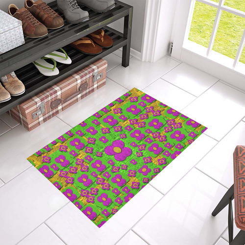 Flower Power POP Art Azalea Doormat 24" x 16" (Sponge Material)