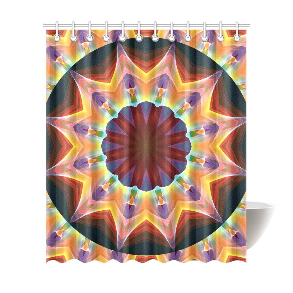 Santa Fe Summer Night, Abstract Warm Romance Shower Curtain 72"x84"