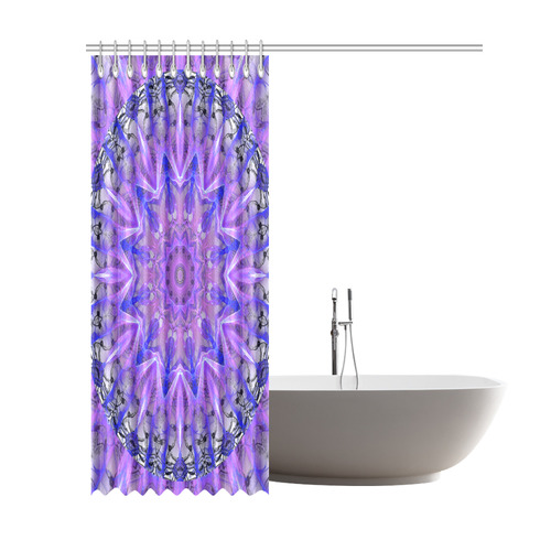 Abstract Plum Ice Crystal Palace Lattice Lace Shower Curtain 69"x84"