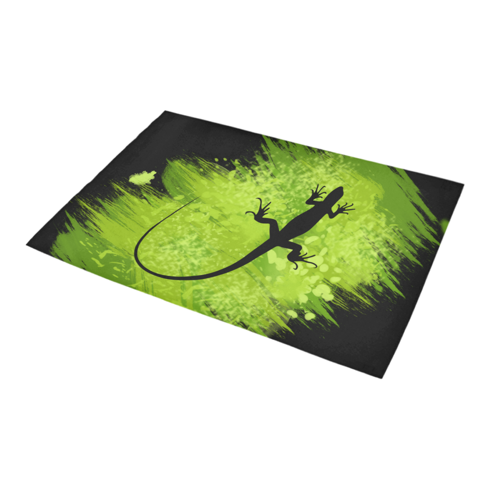 Green Lizard Shape Painting Azalea Doormat 24" x 16" (Sponge Material)