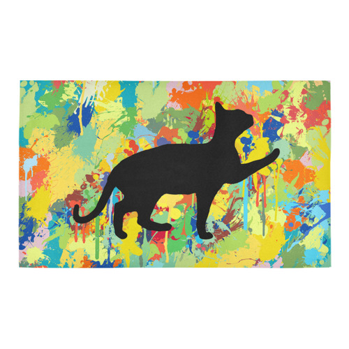 Lovely Cat Colorful Splash Complet Azalea Doormat 30" x 18" (Sponge Material)