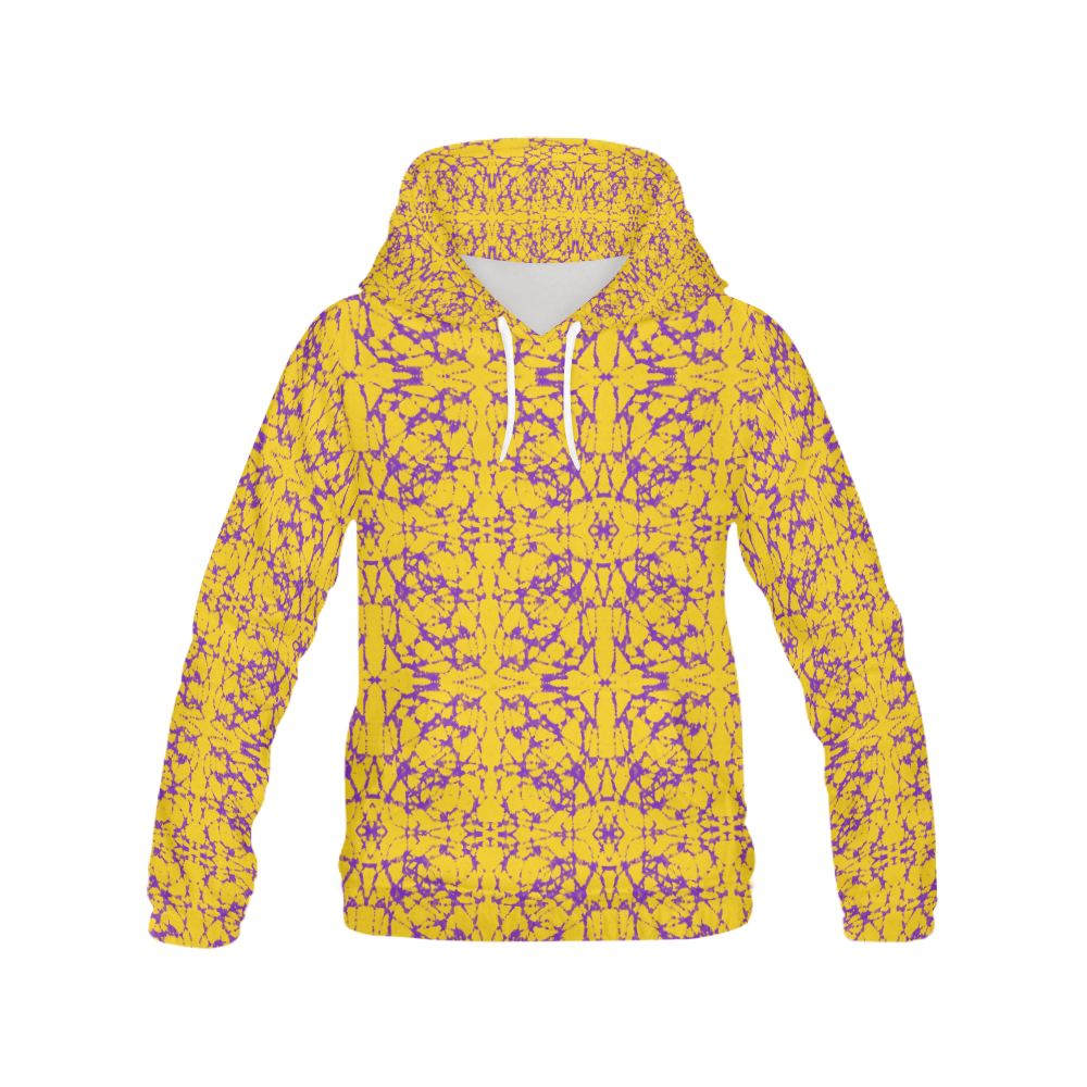 Gold and Purple Astral Art All Over Print Hoodie for Women (USA Size) (Model H13)