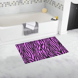 Zebra Stripes Pattern - Trend Colors Black Pink Bath Rug 16''x 28''
