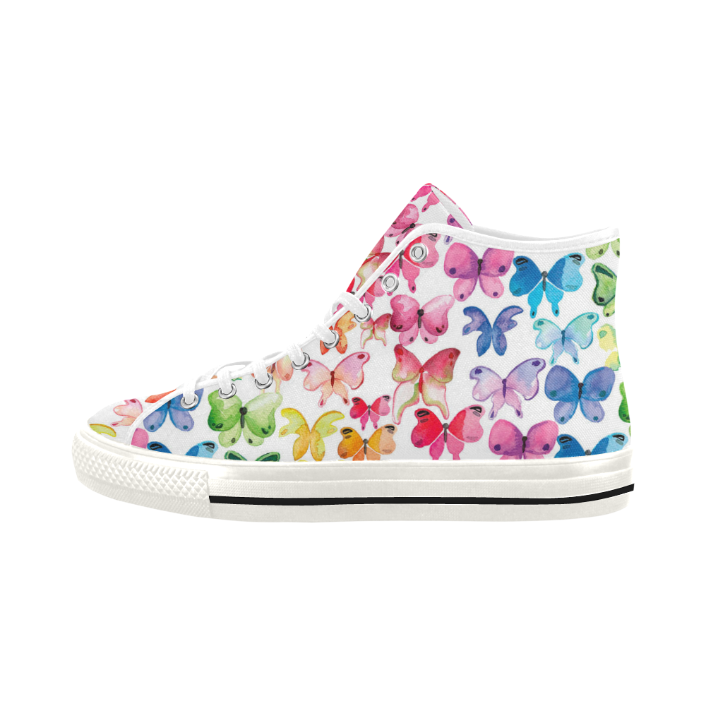 Rainbow Butterflies Vancouver H Women's Canvas Shoes (1013-1)