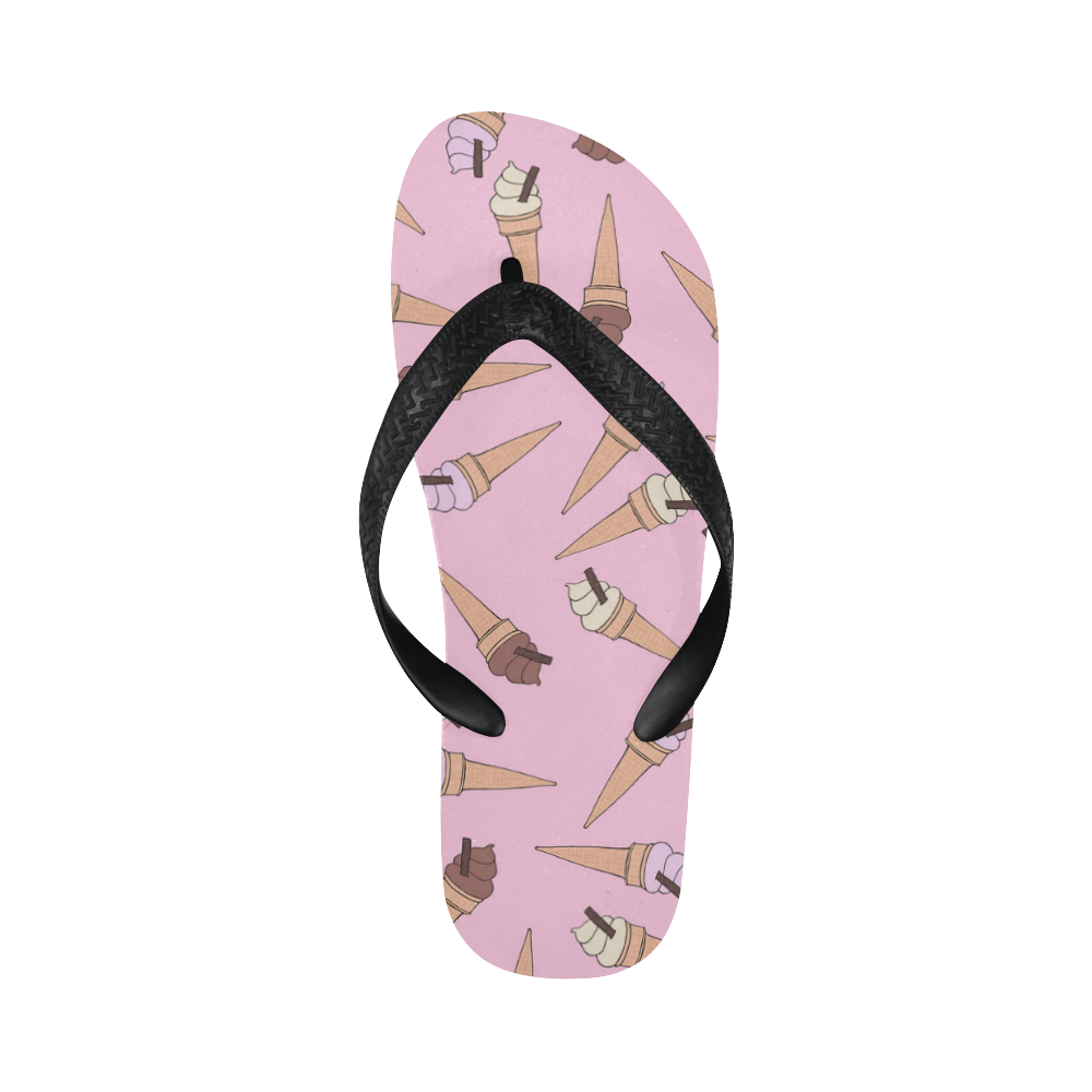 Pink Fun Ice Cream Pattern Flip Flops for Men/Women (Model 040)