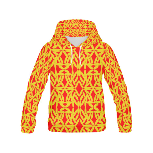 Red Floating Diamonds All Over Print Hoodie for Women (USA Size) (Model H13)
