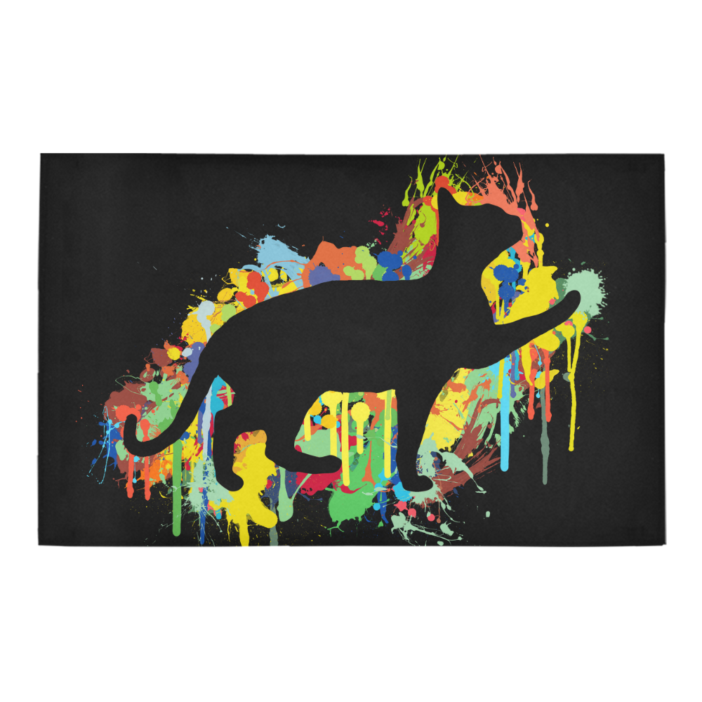 Lovely Cat Colorful Painting Splash Bath Rug 20''x 32''