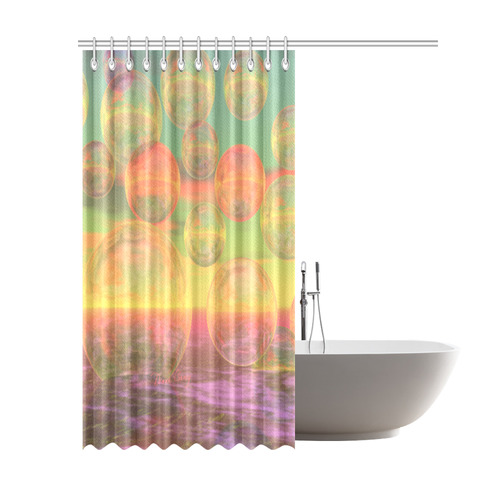 Autumn Ruminations, Abstract Gold Rose Glory Shower Curtain 69"x84"