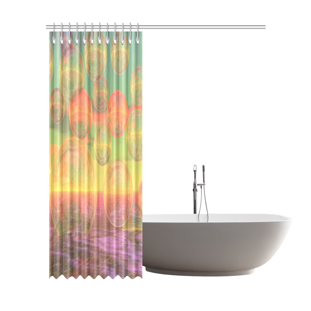 Autumn Ruminations, Abstract Gold Rose Glory Shower Curtain 72"x84"