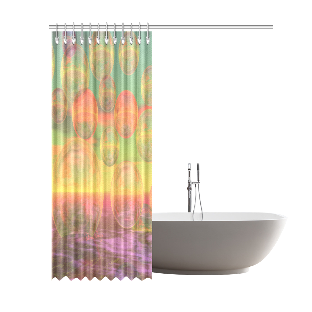 Autumn Ruminations, Abstract Gold Rose Glory Shower Curtain 69"x84"