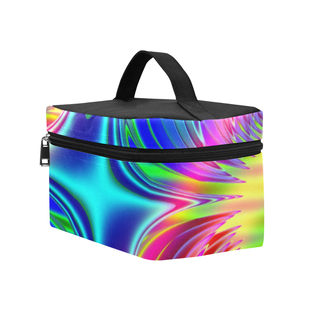 Rainbow Splash Fractal Cosmetic Bag/Large (Model 1658)