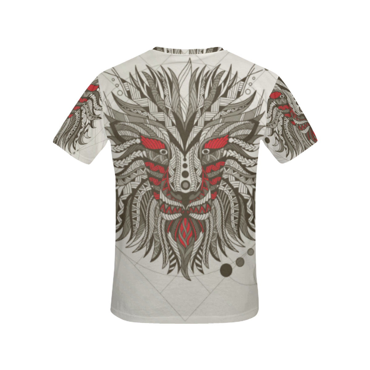 Red Black Dragon Ethnic Boho All Over Print T-Shirt for Women (USA Size) (Model T40)