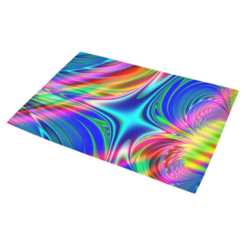 Rainbow Splash Fractal Azalea Doormat 30" x 18" (Sponge Material)