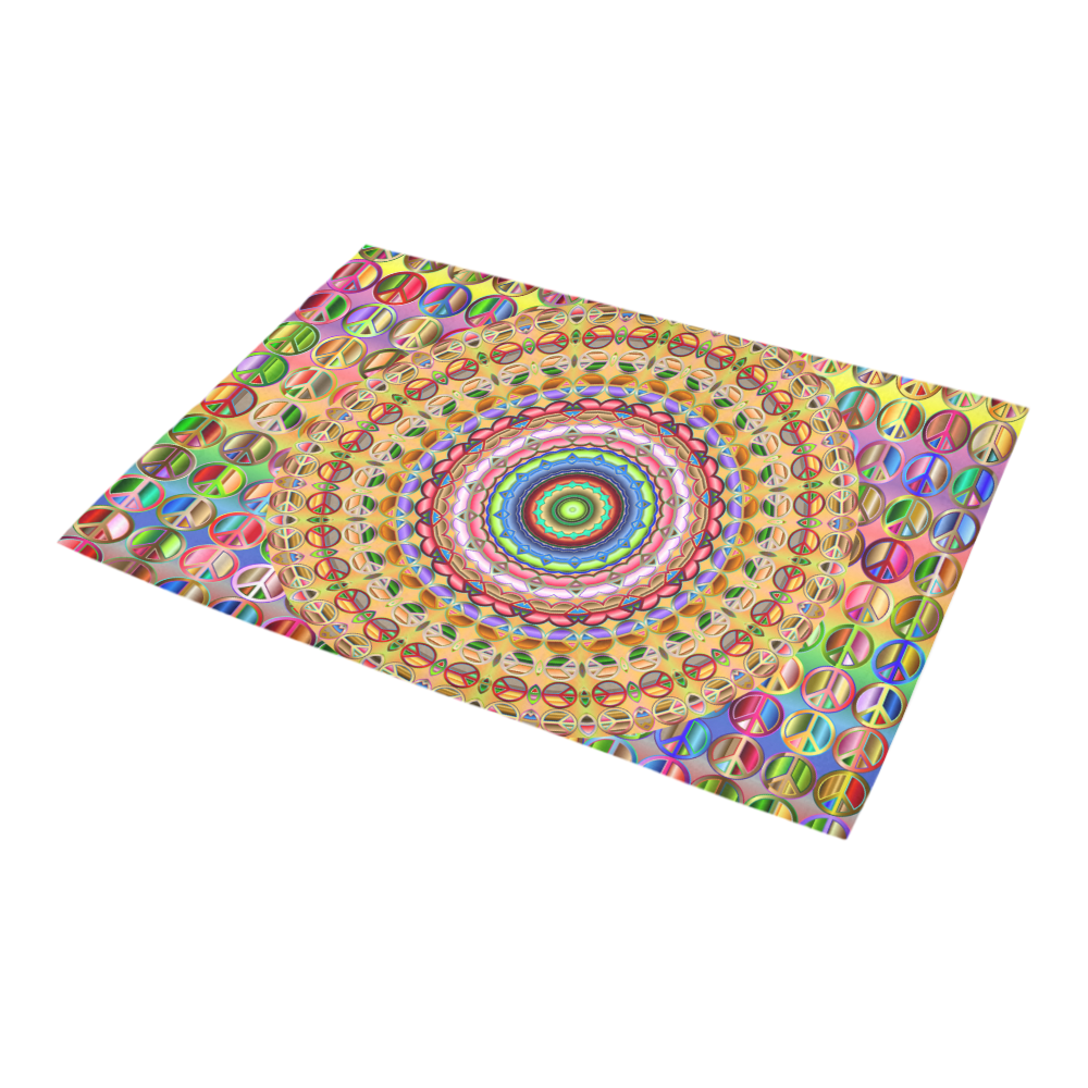 Peace Mandala Azalea Doormat 24" x 16" (Sponge Material)